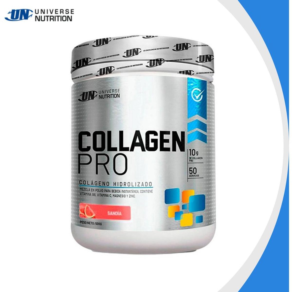 UNIVERSE NUTRITION - Colágeno Universe Nutrition Collagen Pro 500 gr Sandía + Shaker
