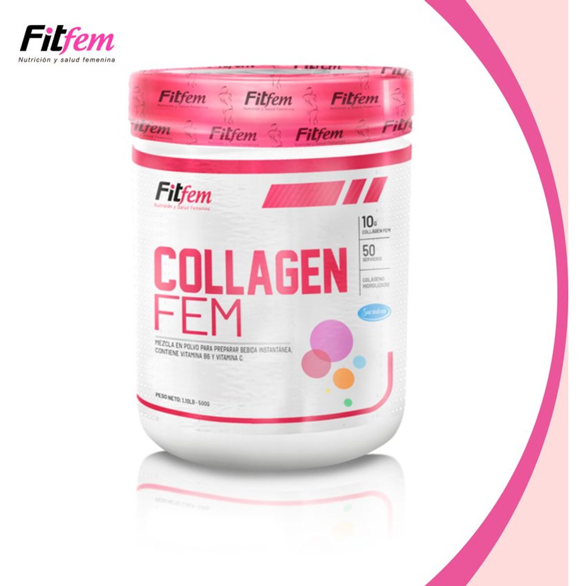 UNIVERSE NUTRITION - Colágeno Hidrolizado Fitfem Collagen Fem 500 g Naranja + Shaker