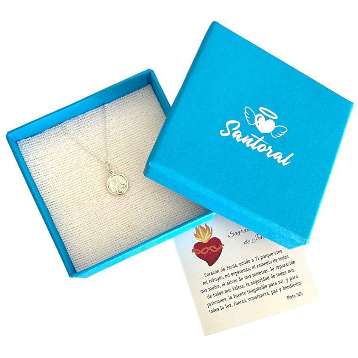 SANTORAL - Sagrado Corazón de Jesús y Cadena - Plata