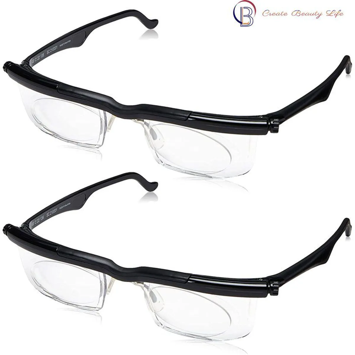 PUREPOWER - 2 pcs gafas de lectura ajustables focus hombres mujeres  -6d a + 3d