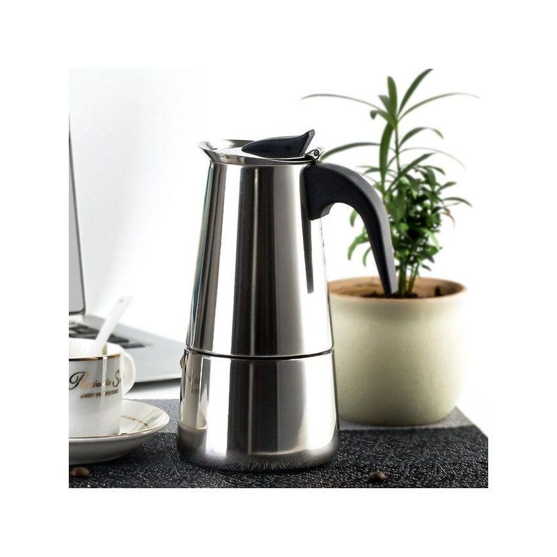GENERICO - Cafetera italiana para 9 tazas acero inoxidable marca espresso maker