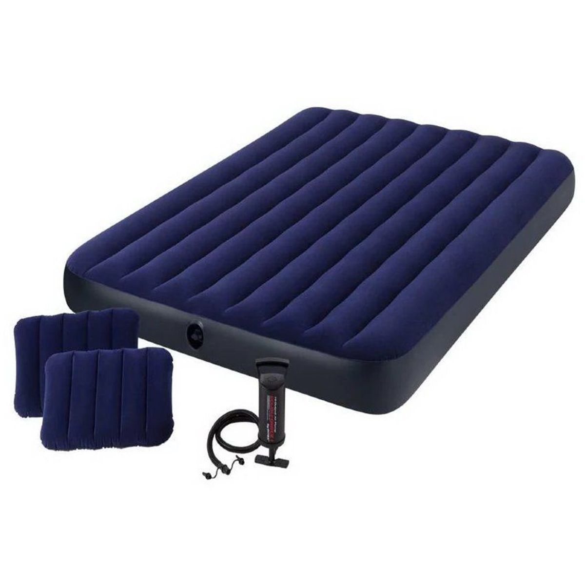 INTEX - Colchon inflable con 2 almohadas e inflador(152x203x25cm)