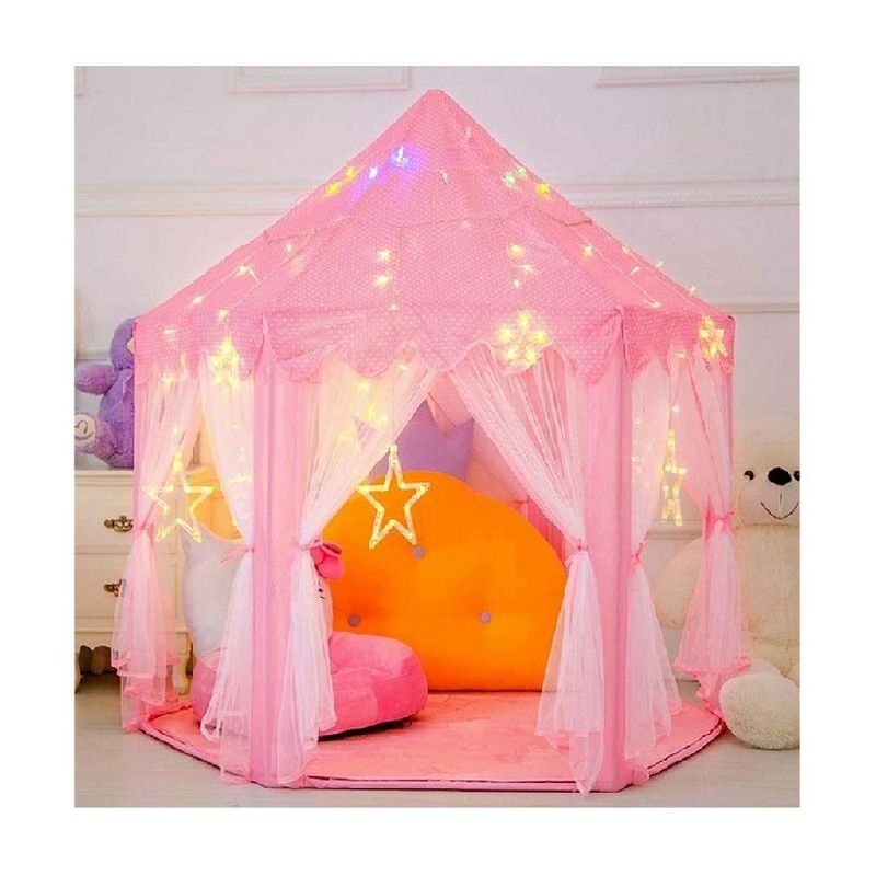GENERICO - Carpa castillo princesa con luces modelo tul