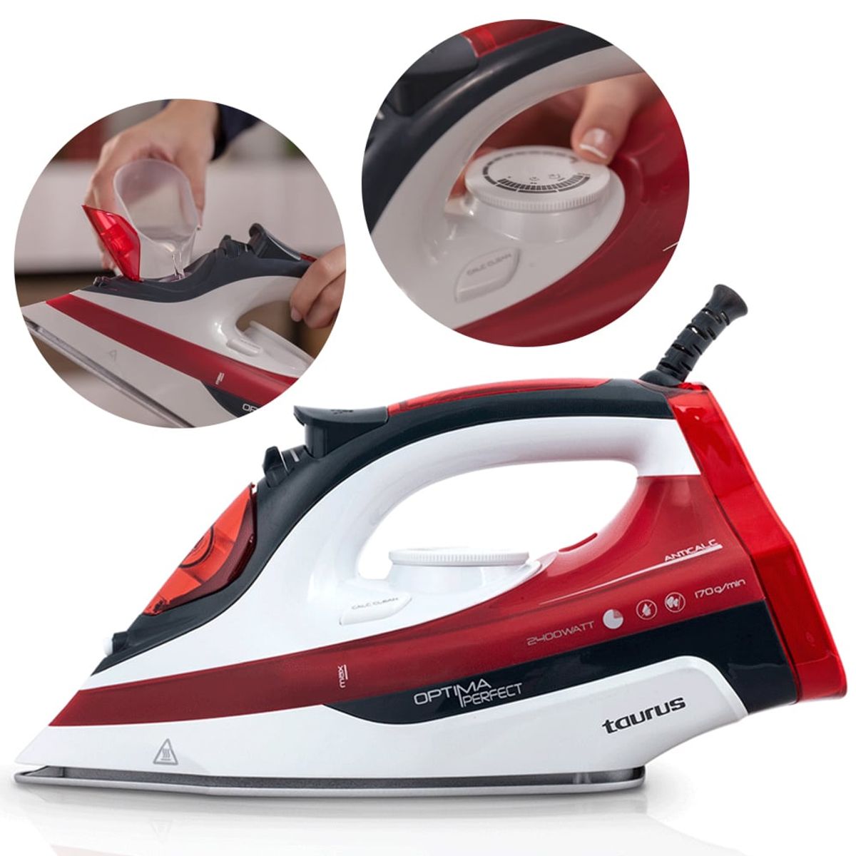 TAURUS - Plancha a Vapor Taurus Optima Perfect Suela cerámica Easy Drive