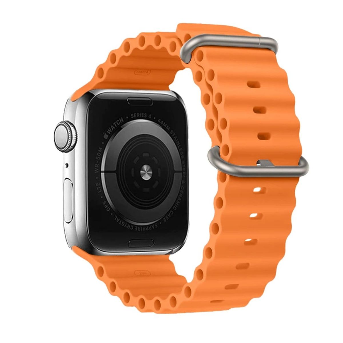GENERICO - Correa Silicona Ocean para APPLE WATCH 49mm-45mm-44mm-42mm - Naranja