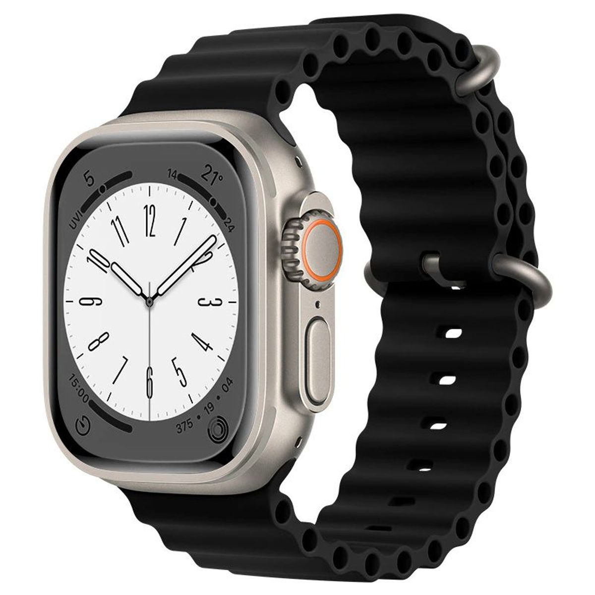 GENERICO - Correa Silicona Ocean para APPLE WATCH 41mm - 40mm - 38mm - Negro