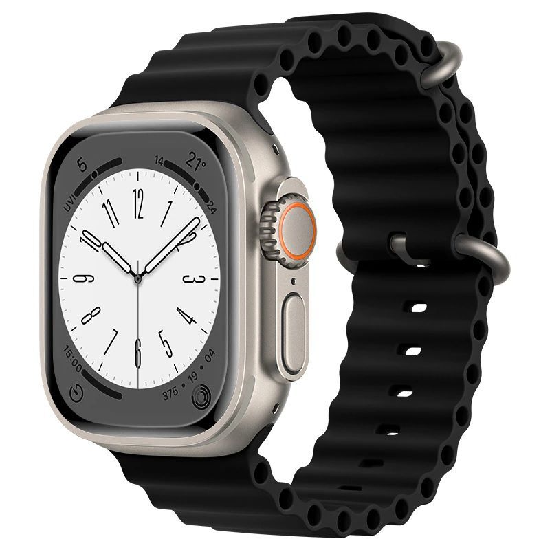 GENERICO - Correa Silicona Ocean para APPLE WATCH 41mm - 40mm - 38mm - Negro