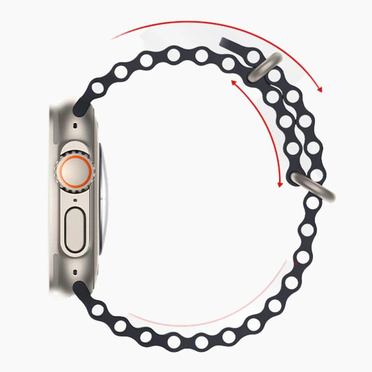 GENERICO - Correa Silicona Ocean para APPLE WATCH 41mm - 40mm - 38mm - Negro