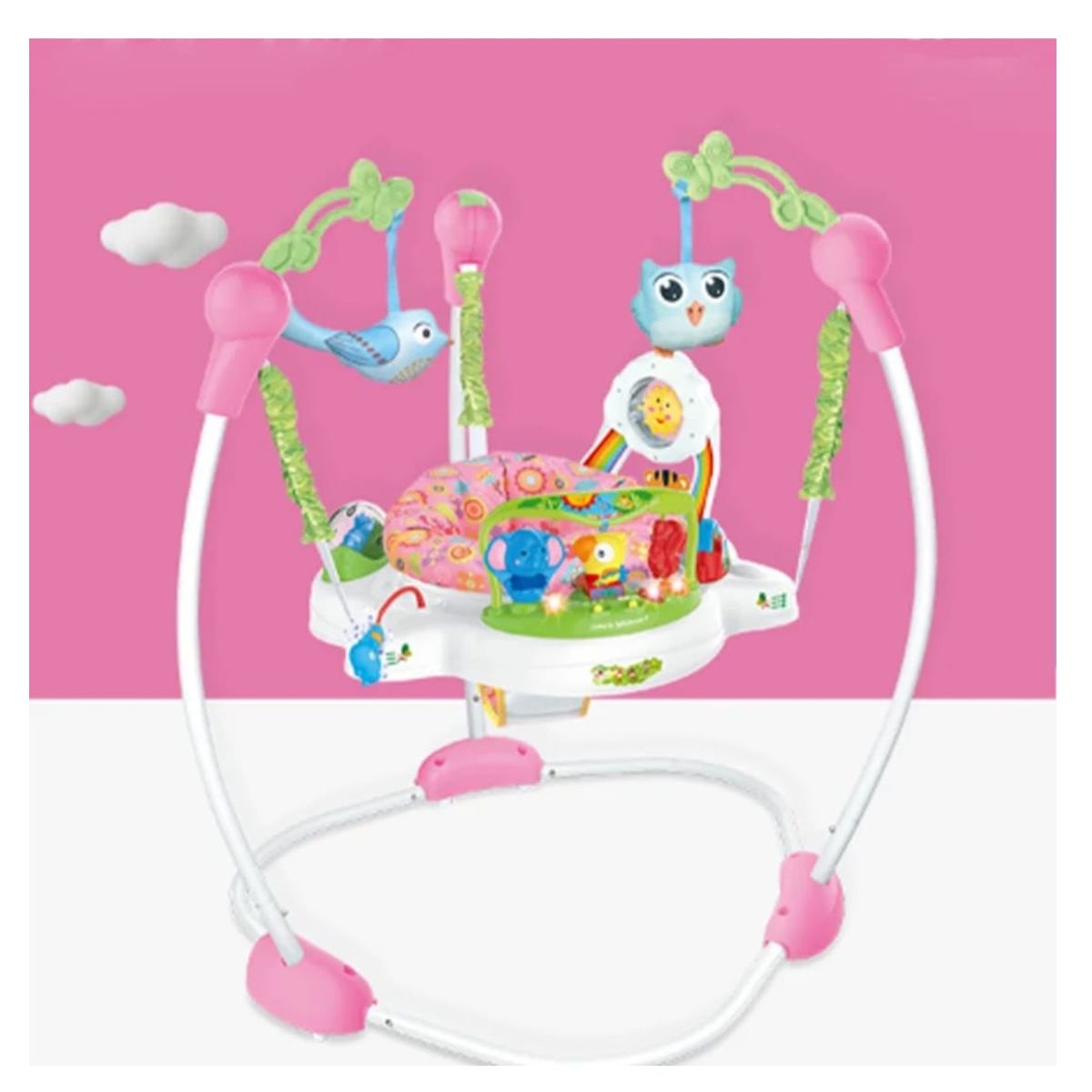 IDEAL BABY & KIDS - Jumper Bebe Musical Rosado Giratorio