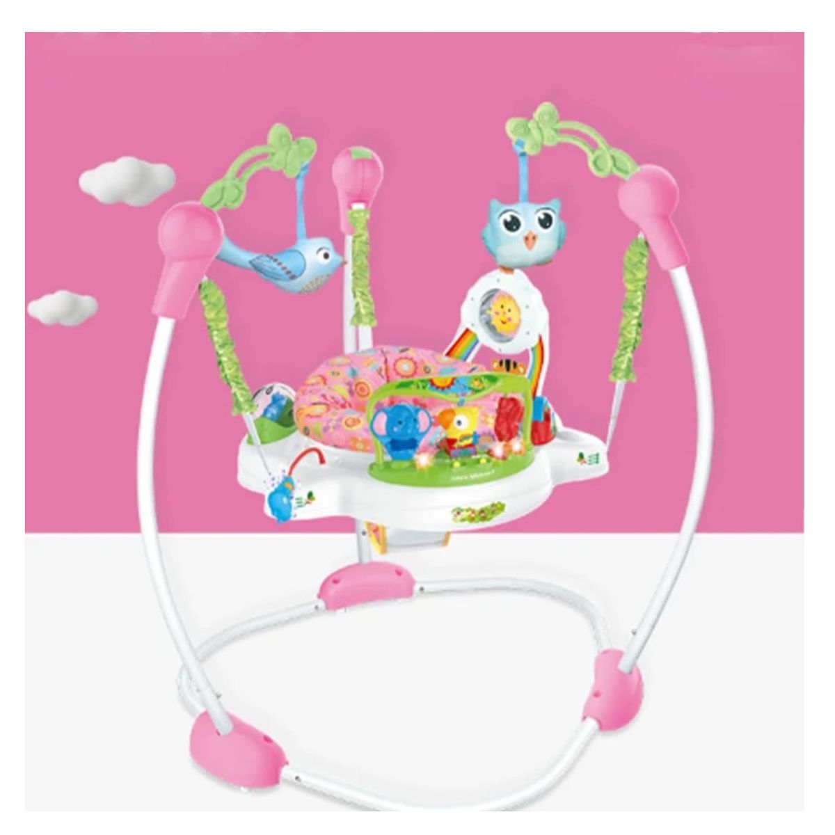 IDEAL BABY & KIDS - Jumper Bebe Musical Rosado Giratorio