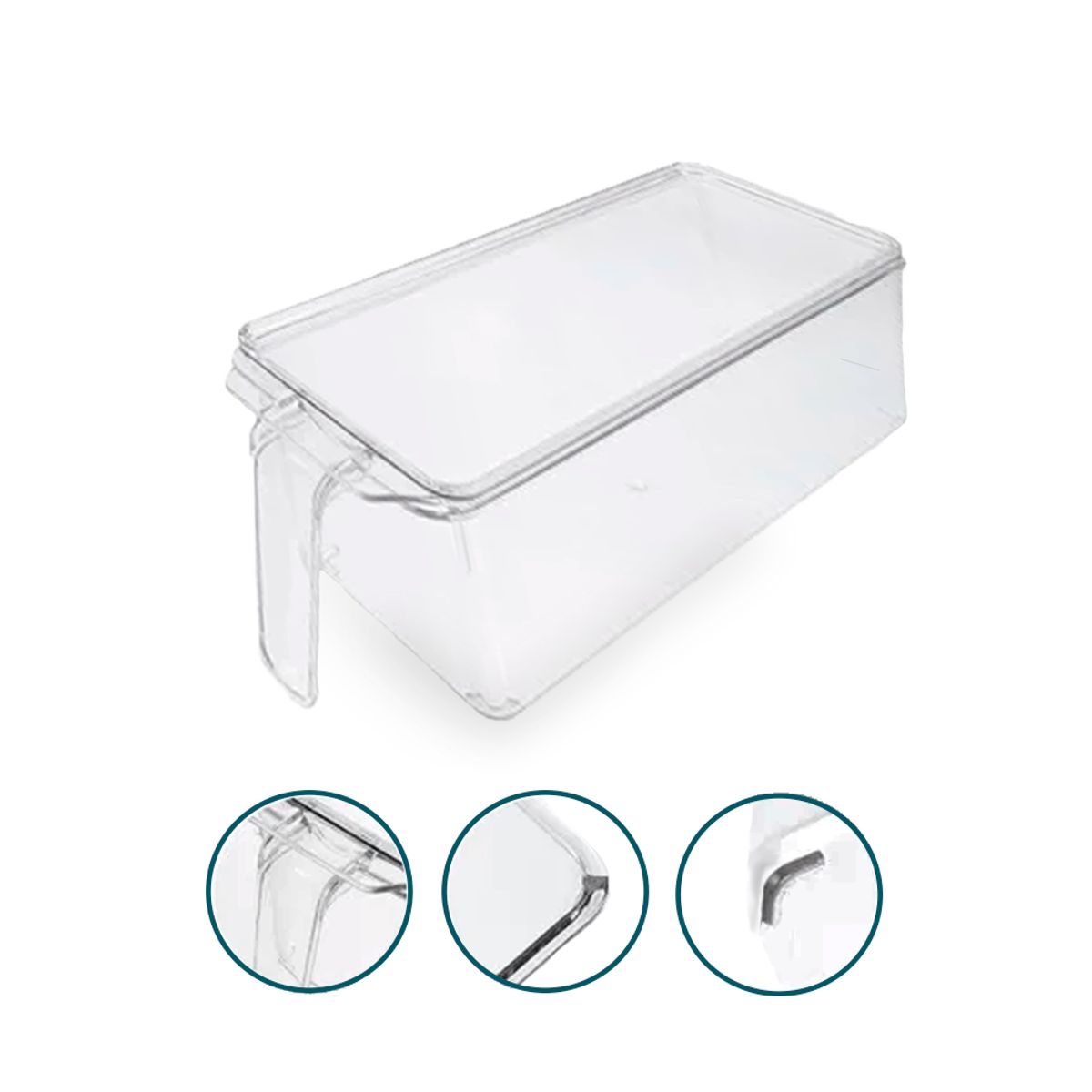 INSPIRA - Organizador de Alimentos para Refrigerador con Mango y Tapa Grande