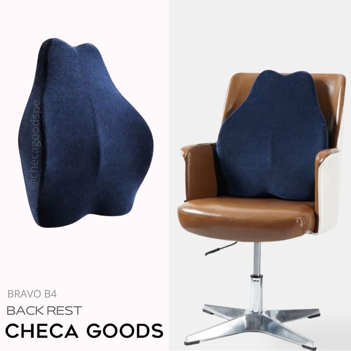CHECAGOODS - Respaldar Anatómico de Espalda Ergonómico Original Checa Goods B4 Azul