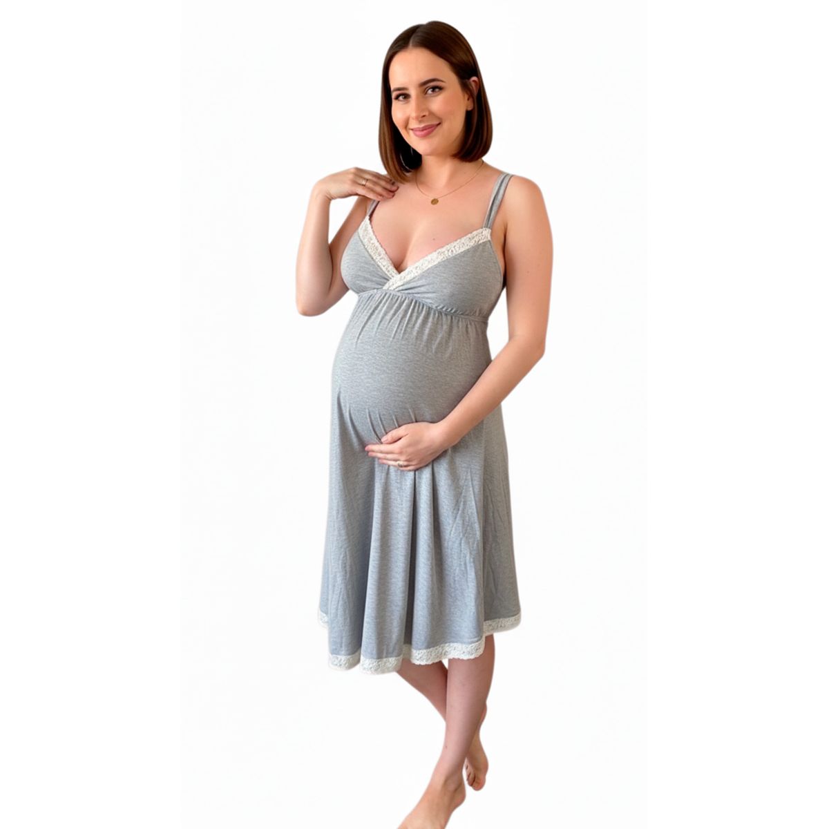 GENERICO - Camison Maternal Victoria Manga Cero Algodon BCxy Lenceria Maternal