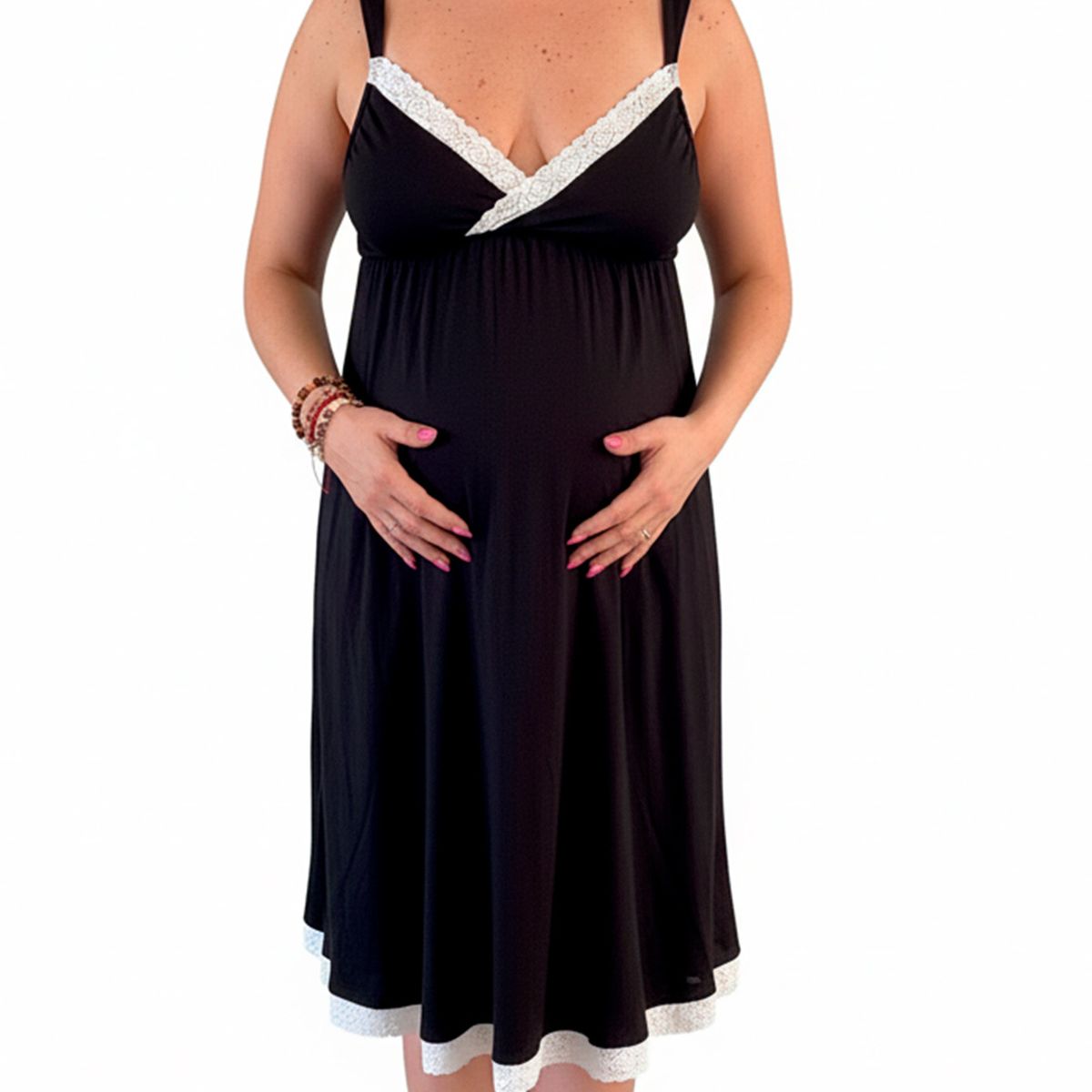 GENERICO - Camison Maternal Victoria Manga Cero Algodon BCxy Lenceria Maternal