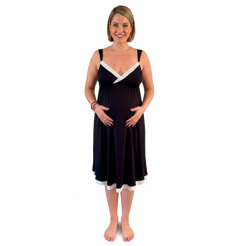 GENERICO - Camison Maternal Victoria Manga Cero Algodon BCxy Lenceria Maternal