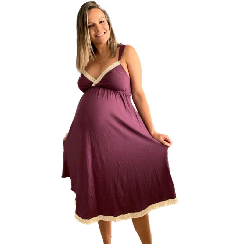 GENERICO - Camison Maternal Victoria Manga Cero Algodon BCxy Lenceria Maternal