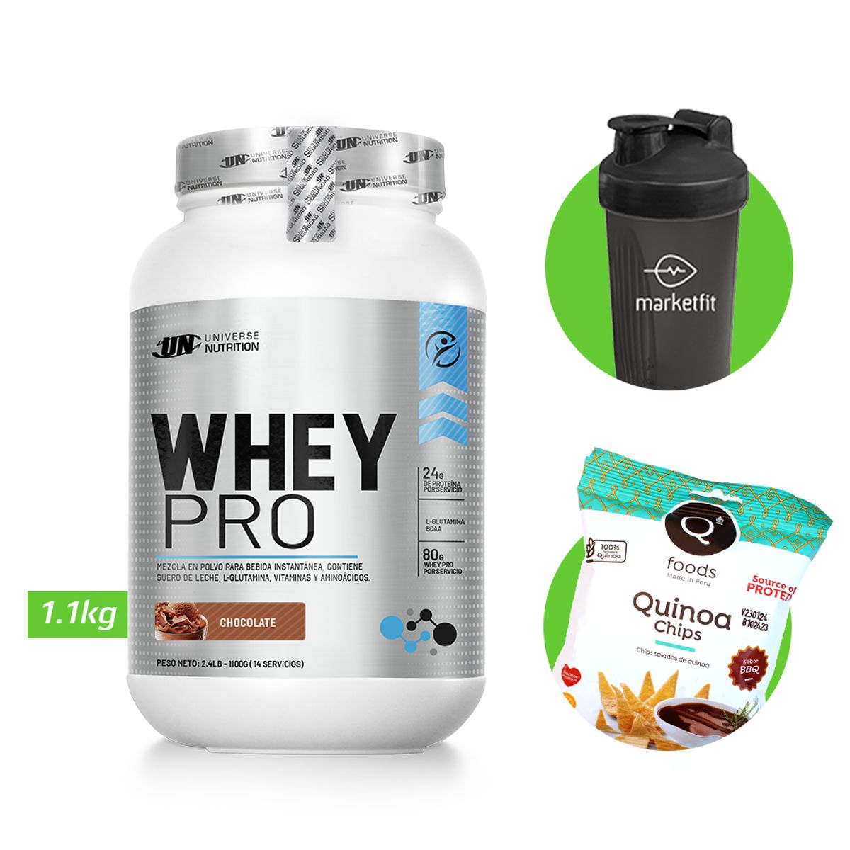 UNIVERSE NUTRITION - WHEY PRO 1.1 KG PROTEÍNA UN CHOCOLATE + REGALOS
