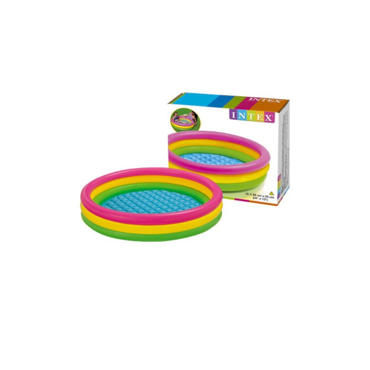 INTEX - Piscina inflable 3 aros con base inflable Multicolor