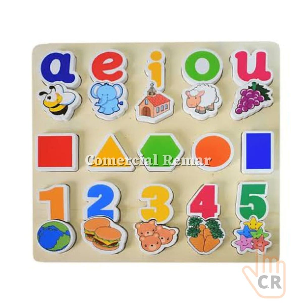 GENERICO - Rompecabezas de Vocales Números y Figuras Geométricas