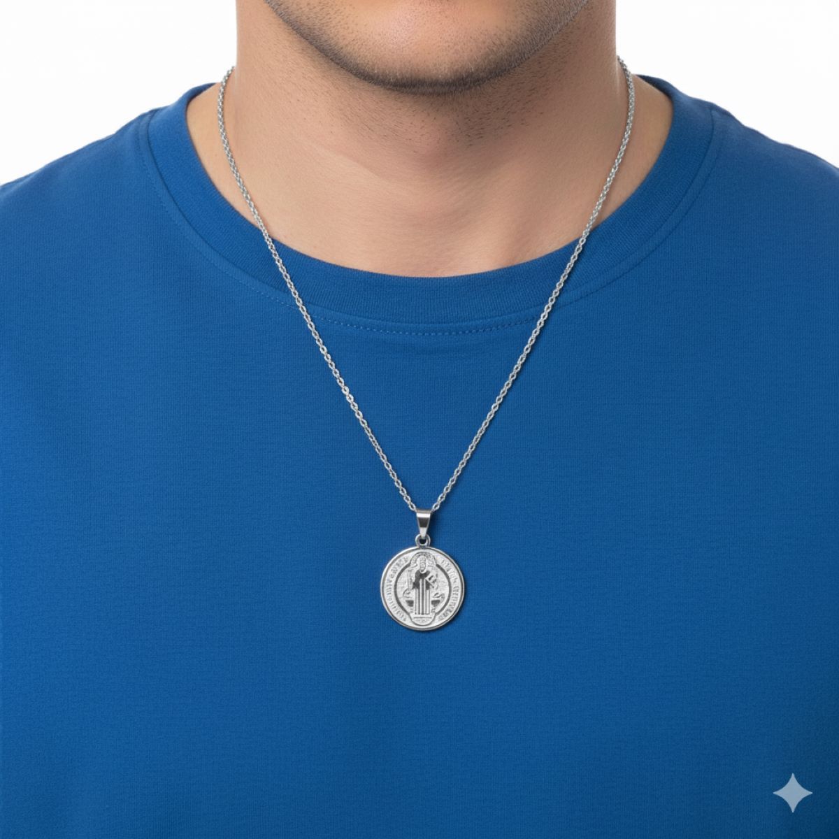 SANTORAL - Dije de San Benito y Cadena - Acero