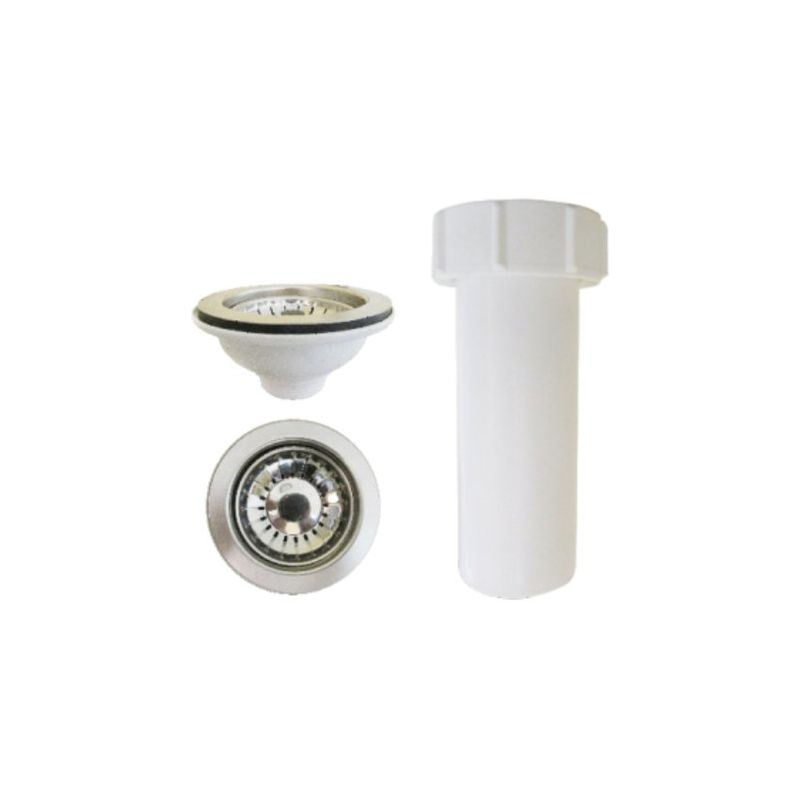 C AND A TOOLS - Desague Lavadero Cocina PVC C/Canastilla Ac. Inox. 4.1/2"  C&A