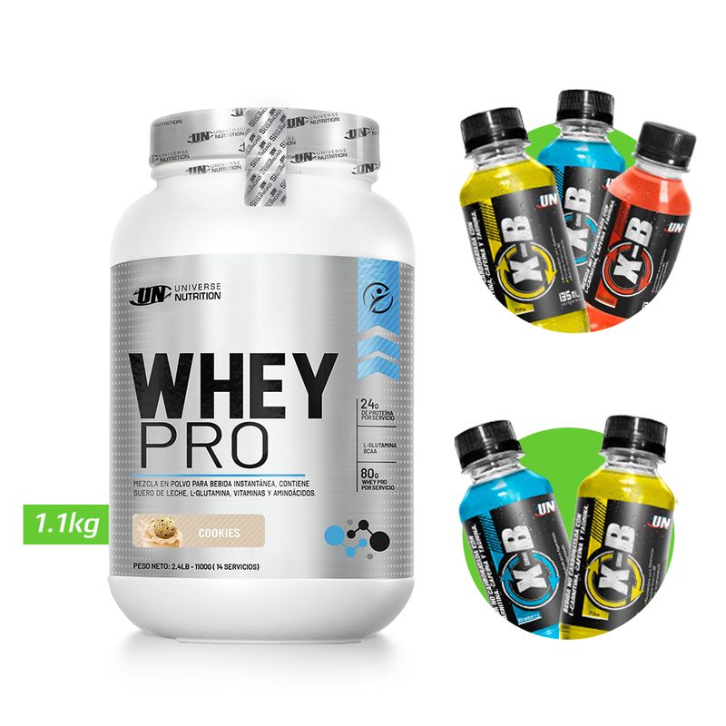 UNIVERSE NUTRITION - WHEY PRO 1.1 KG PROTEÍNA UN COOKIES+ REGALOS