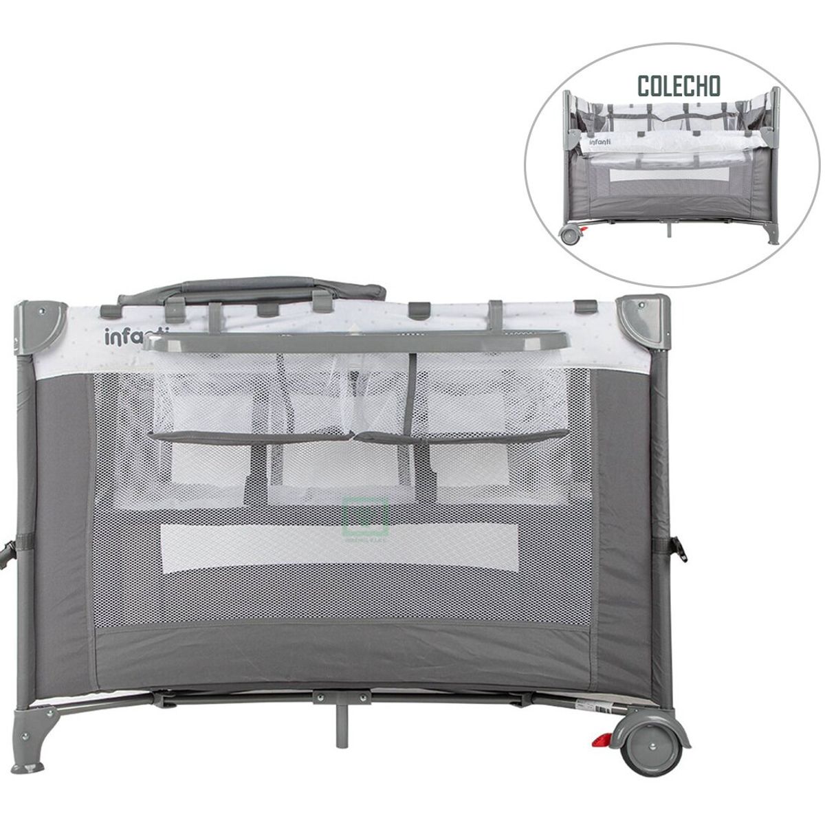 INFANTI - Cuna Corral Always Together Infanti Marengo - Colchón Gris