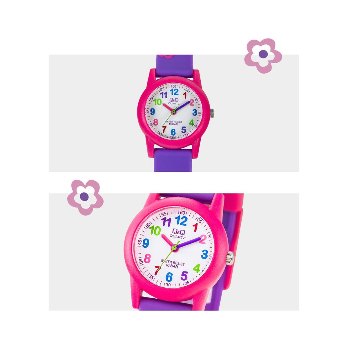 Q&Q - Reloj Q&Q para Niñas Acuático 10 BAR Diseño Flores