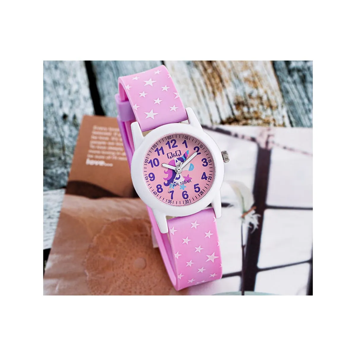 Q&Q - Reloj Q&Q para Niñas Acuático 10 BAR Diseño Unicornio