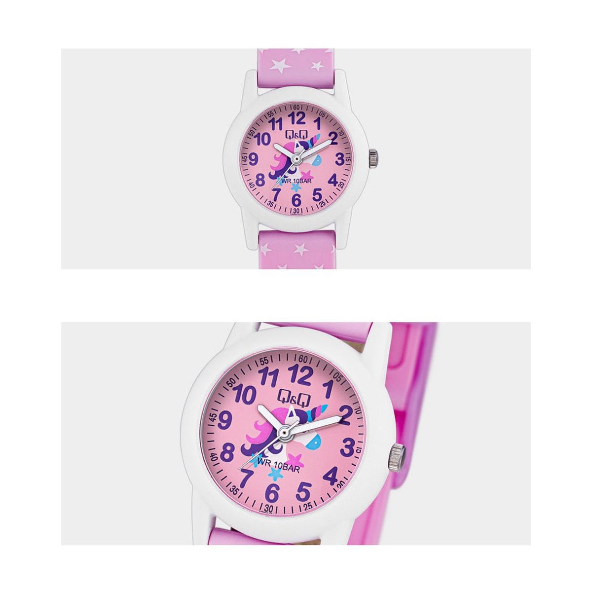 Q&Q - Reloj Q&Q para Niñas Acuático 10 BAR Diseño Unicornio