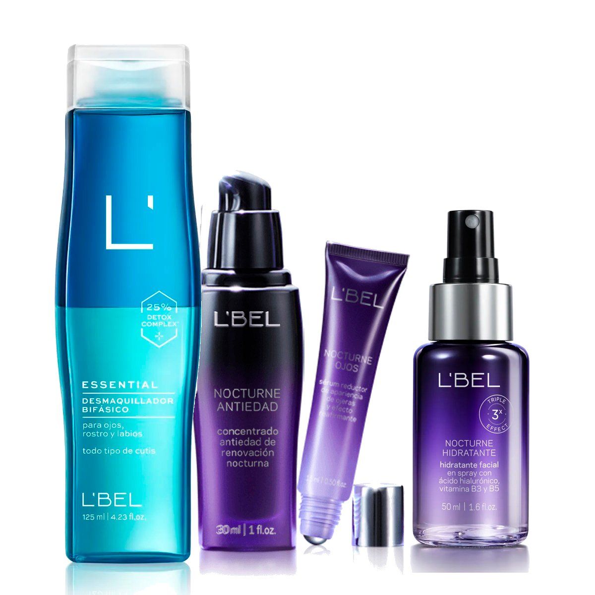 LBEL - Rutina Facial Nocturné de Lbel Desmaquillador con Serum Hidratante Noche y Contorno