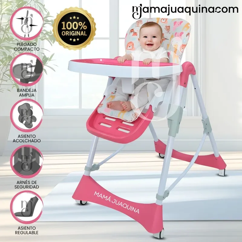 EBABY - Silla de Comer Graduable «LORI» Pink