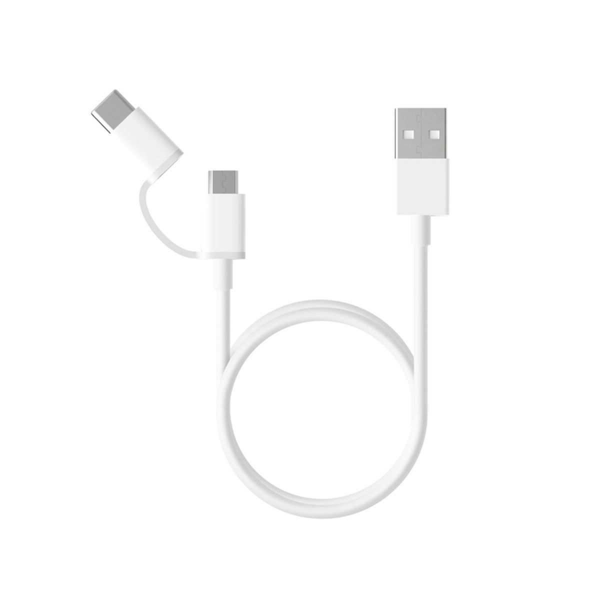 XIAOMI - Xiaomi USB a Micro USB y Tipo-C Cable de Datos 2 en 1 - Blanco