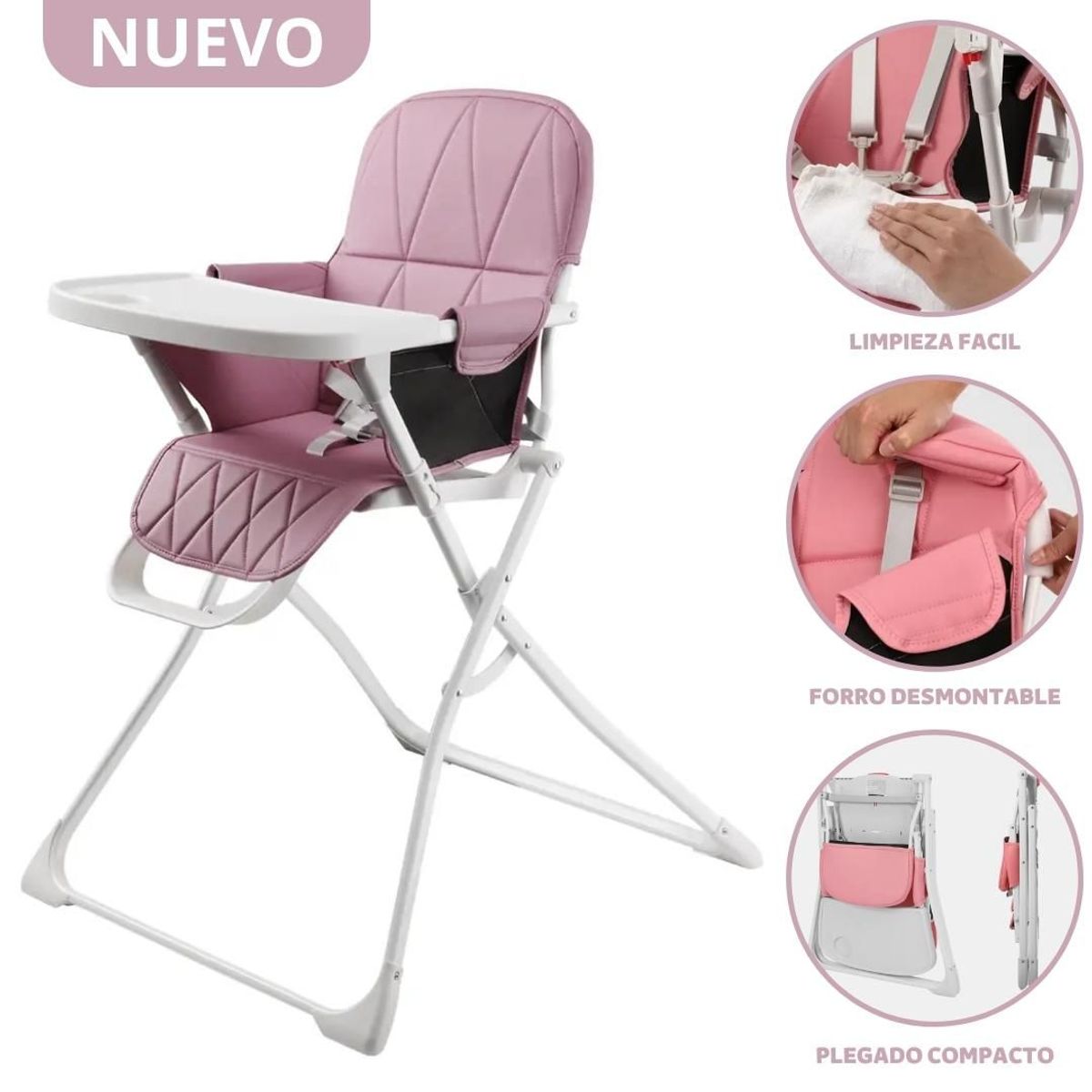 KINGDOM - SILLA DE COMER PLEGABLE PORTATIL MOSCÚ PINK