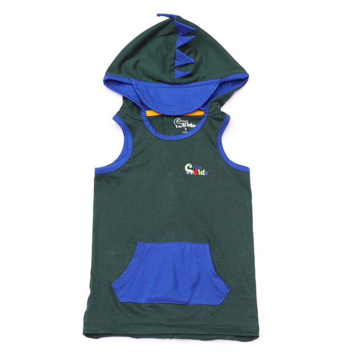 GENERICO - Yourkids - Capucha Dino Manga Cero Verde Oscuro - 4 años