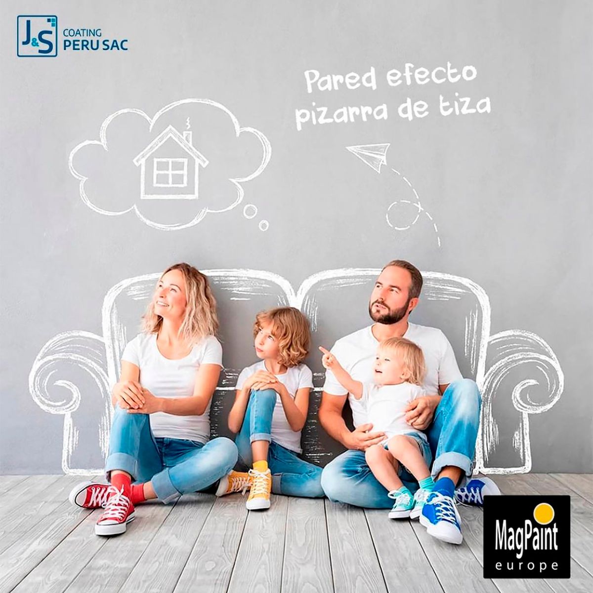 MAGPAINT - Pintura pizarra para tiza 500ml  Gris + 1 Caja de Blackboard Chalks