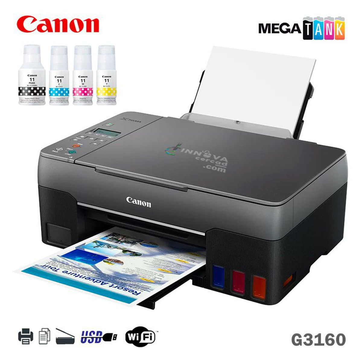 CANON - Impresora multifuncional canon g3160 wifi mega tank