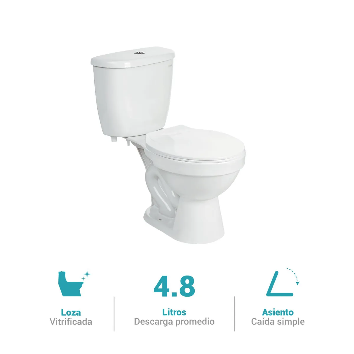 VAINSA - Inodoro taza tanque asiento Cancún Blanco Italgrif