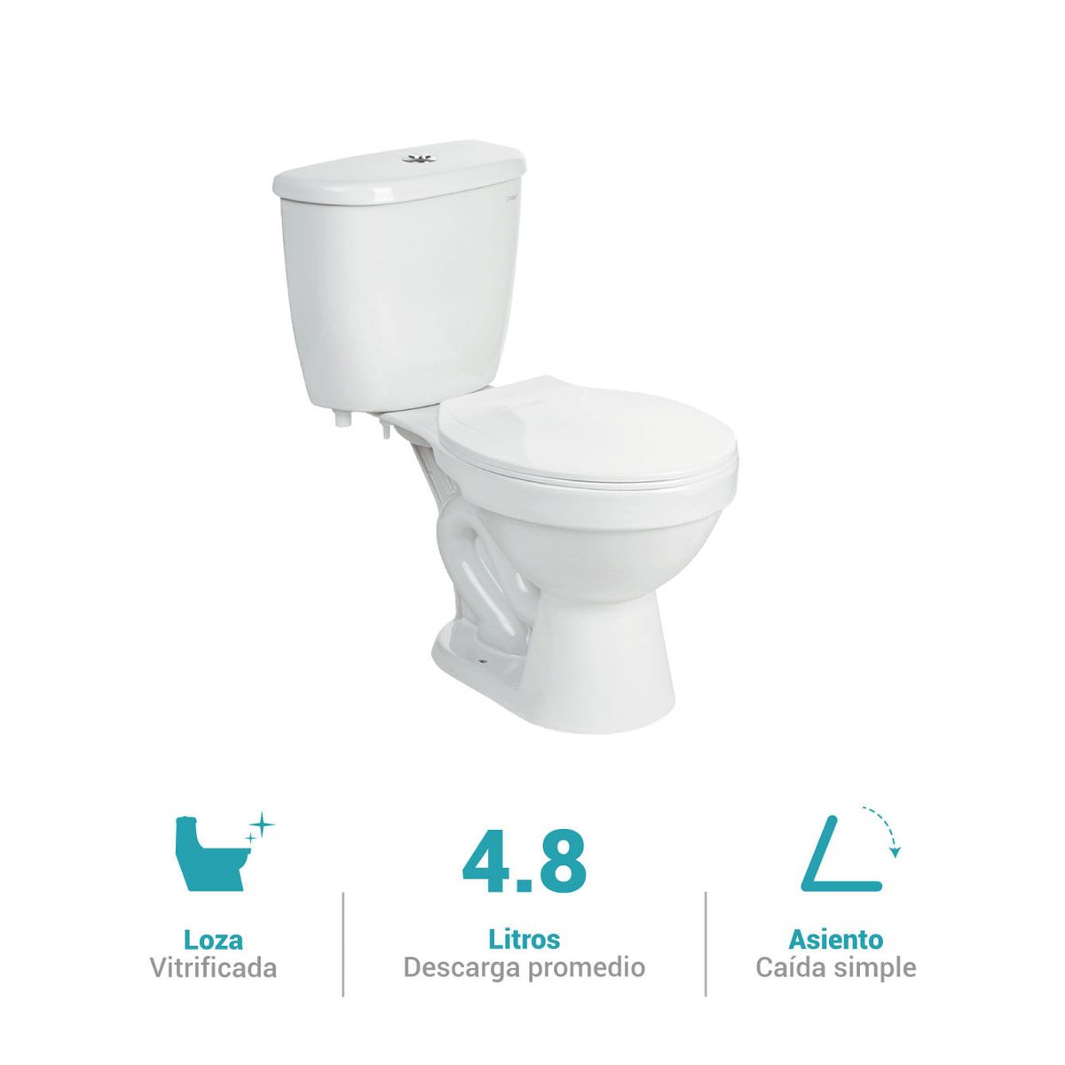 VAINSA - Inodoro taza tanque asiento Cancún Blanco Italgrif
