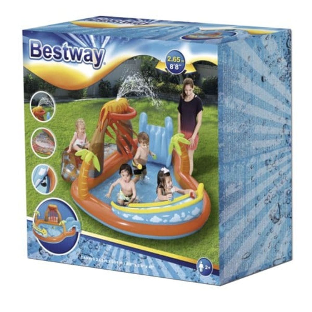 BESTWAY - Piscina Para Niños Incluye Rociador de Agua Capacidad 208 L