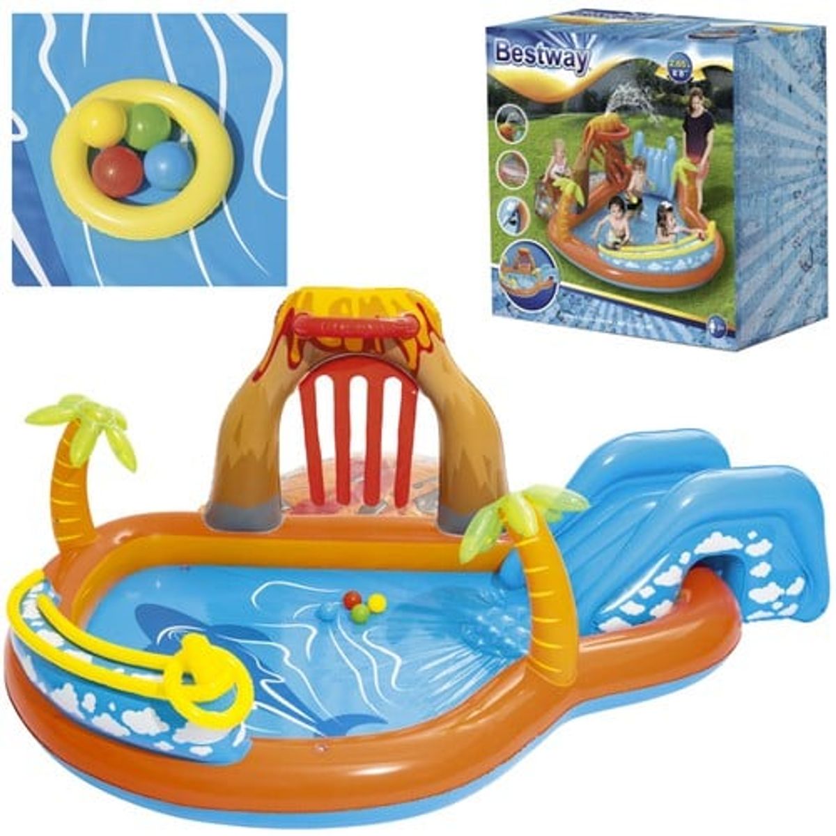 BESTWAY - Piscina Para Niños Incluye Rociador de Agua Capacidad 208 L