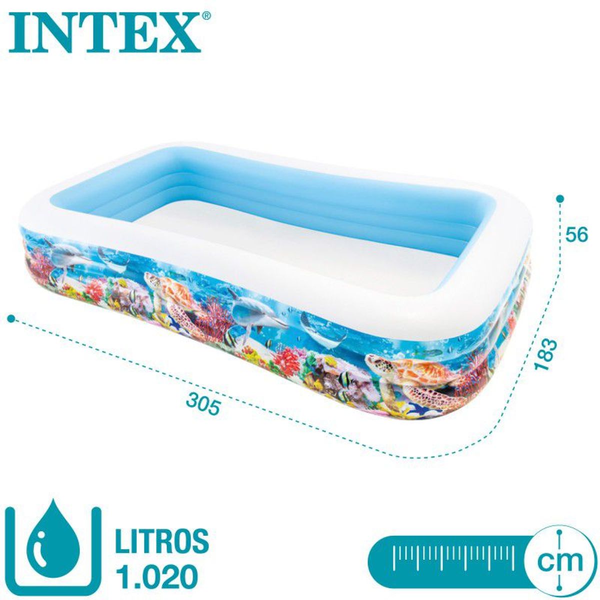 INTEX - PISCINA INFLABLE INTEX INFANTIL TROPICAL RECTANGULAR