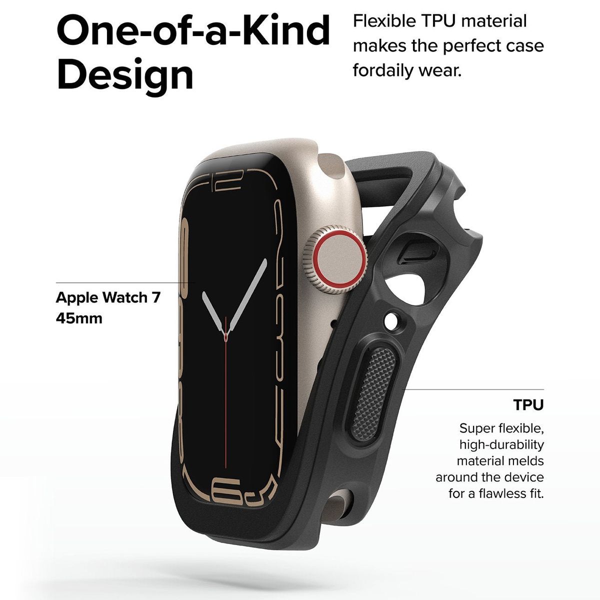 RINGKE - Case para Apple Watch 45MM 44MM Anti Golpes - Black - Importado USA