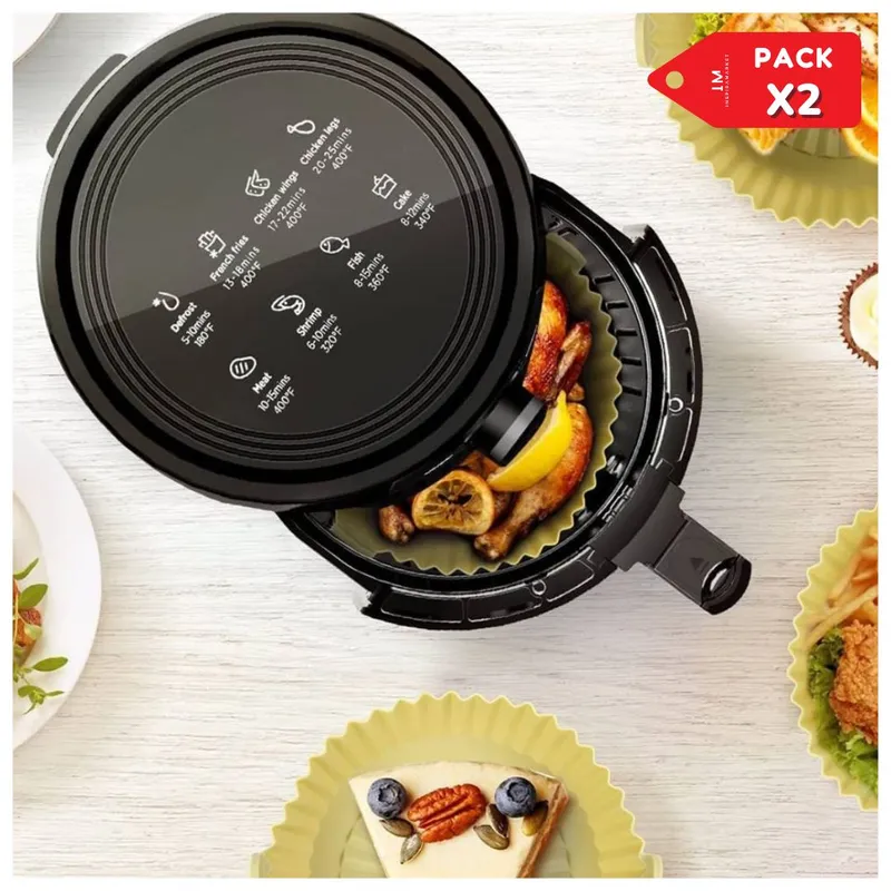 INSPIRA MARKET - Pack x 2 Bandeja de Silicona Antiadherente para Freidora de Aire