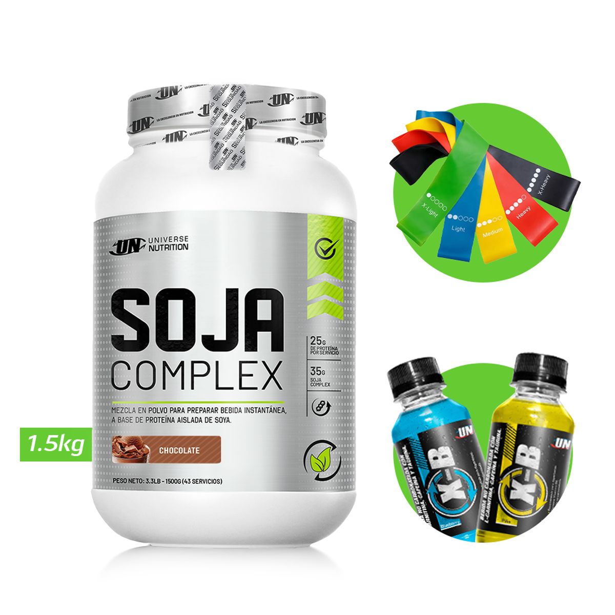 UNIVERSE NUTRITION - SOJA COMPLEX PROTEINA VEGANA UN 1.5 KG CHOCOLATE+REGALOS