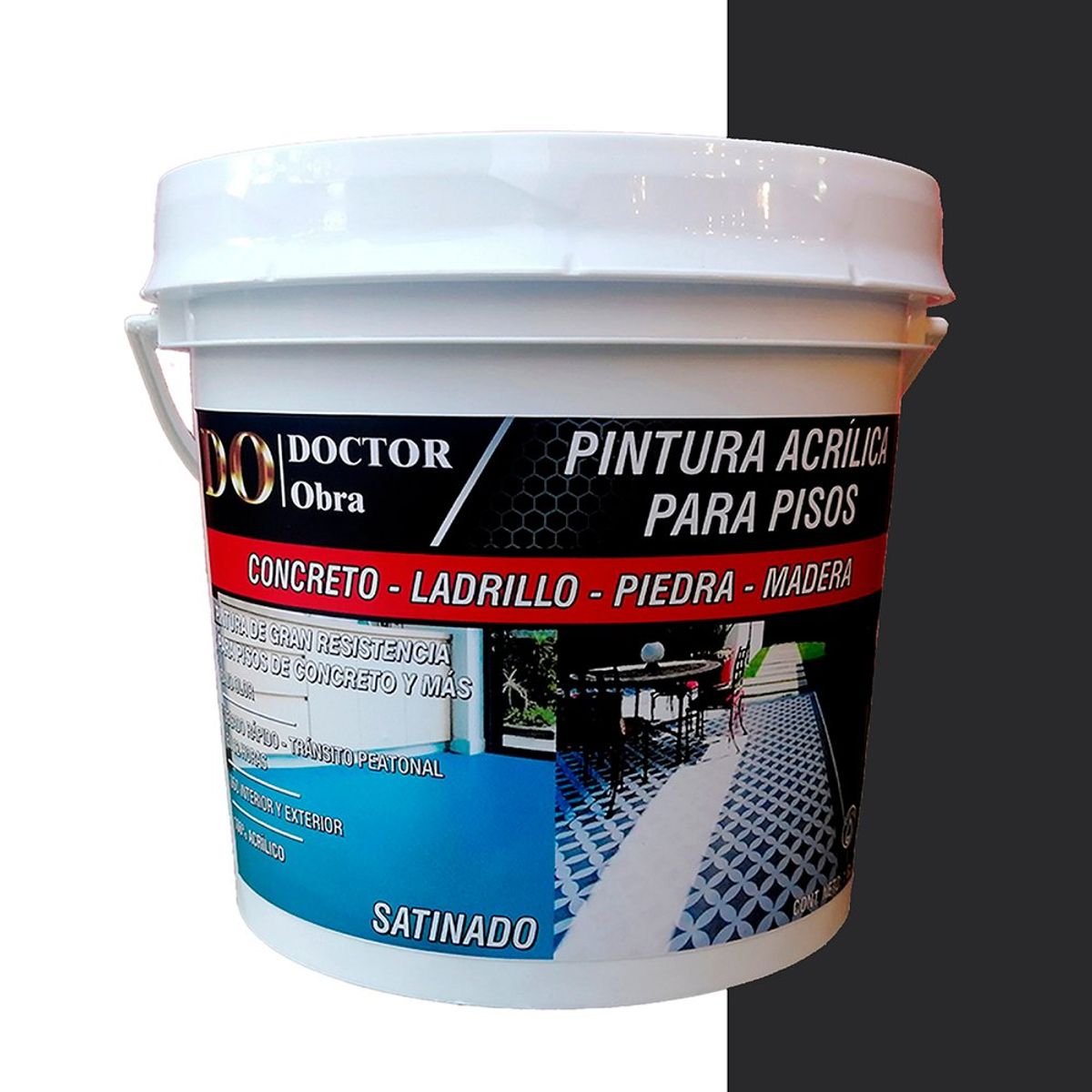 DO DOCTOR OBRA - PINTURA PARA PISOS GRAFITO Y PROTECTOR TRANSPARENTE 1.5 GALÓN