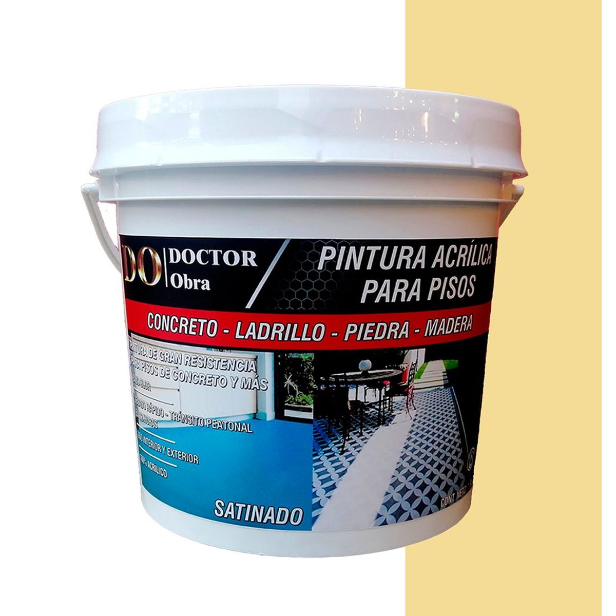 DO DOCTOR OBRA - PINTURA PARA PISOS ARENA Y PROTECTOR TRANSPARENTE 100% ACRÍLICOS 1.5 GALÓN
