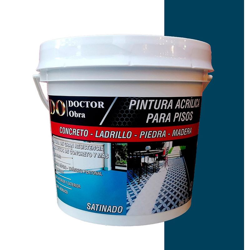 DO DOCTOR OBRA - PINTURA PARA PISOS AZUL CARIBE Y PROTECTOR TRANSPARENTE 1.5 GALÓN