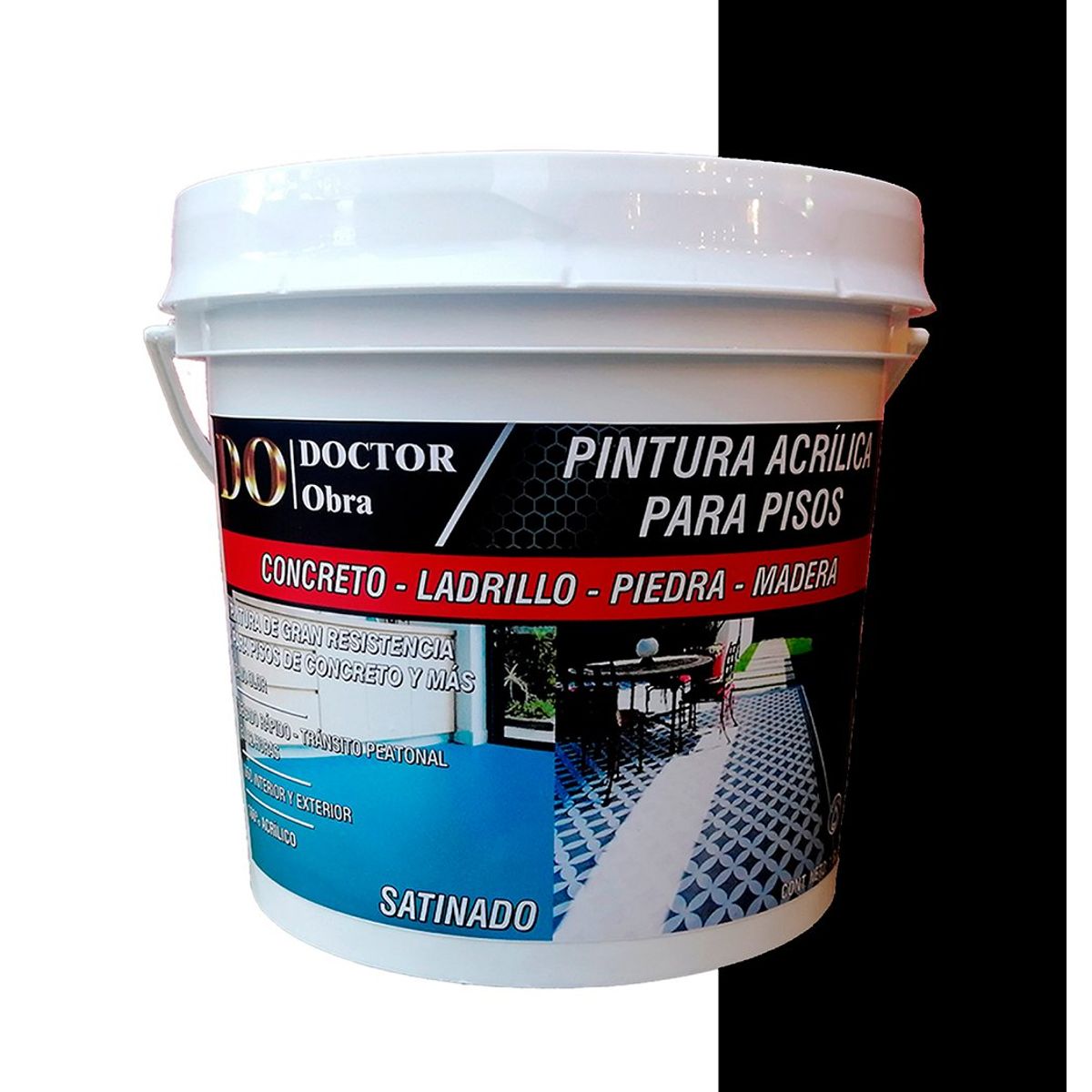 DO DOCTOR OBRA - PINTURA PARA PISOS NEGRO Y PROTECTOR TRANSPARENTE 1.5 GALÓN