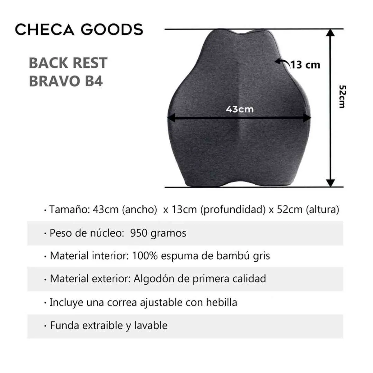 CHECAGOODS - Pack DELUXE Cojín Antihemorroides y Espaldar Ergonómico Checa Goods